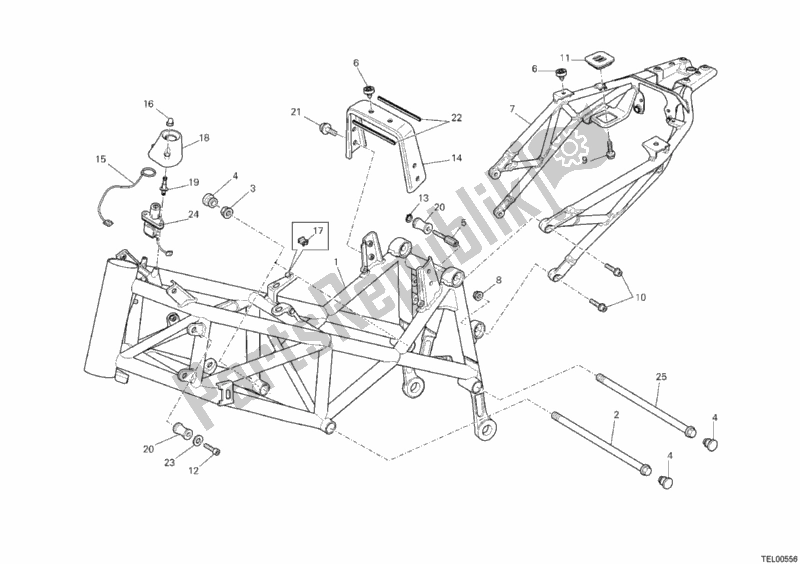 Toutes les pièces pour le Cadre du Ducati Hypermotard 796 USA 2012